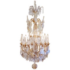 Large and Fine Late 19th Century French Palatial Cut Crystal and Chandelier