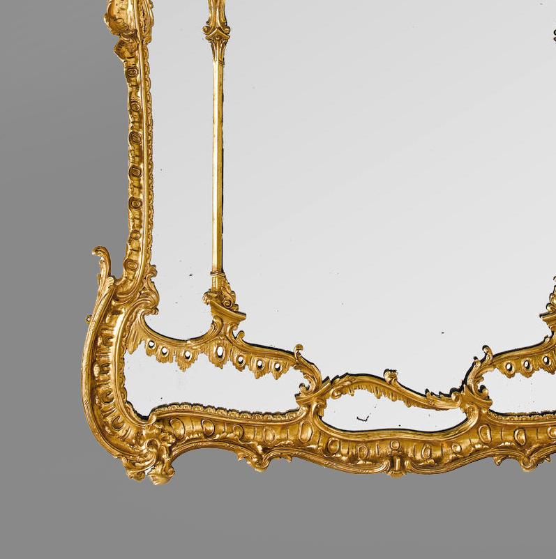 19th Century Large and Finely Carved George II Style Giltwood Mirror, English, circa 1830 For Sale