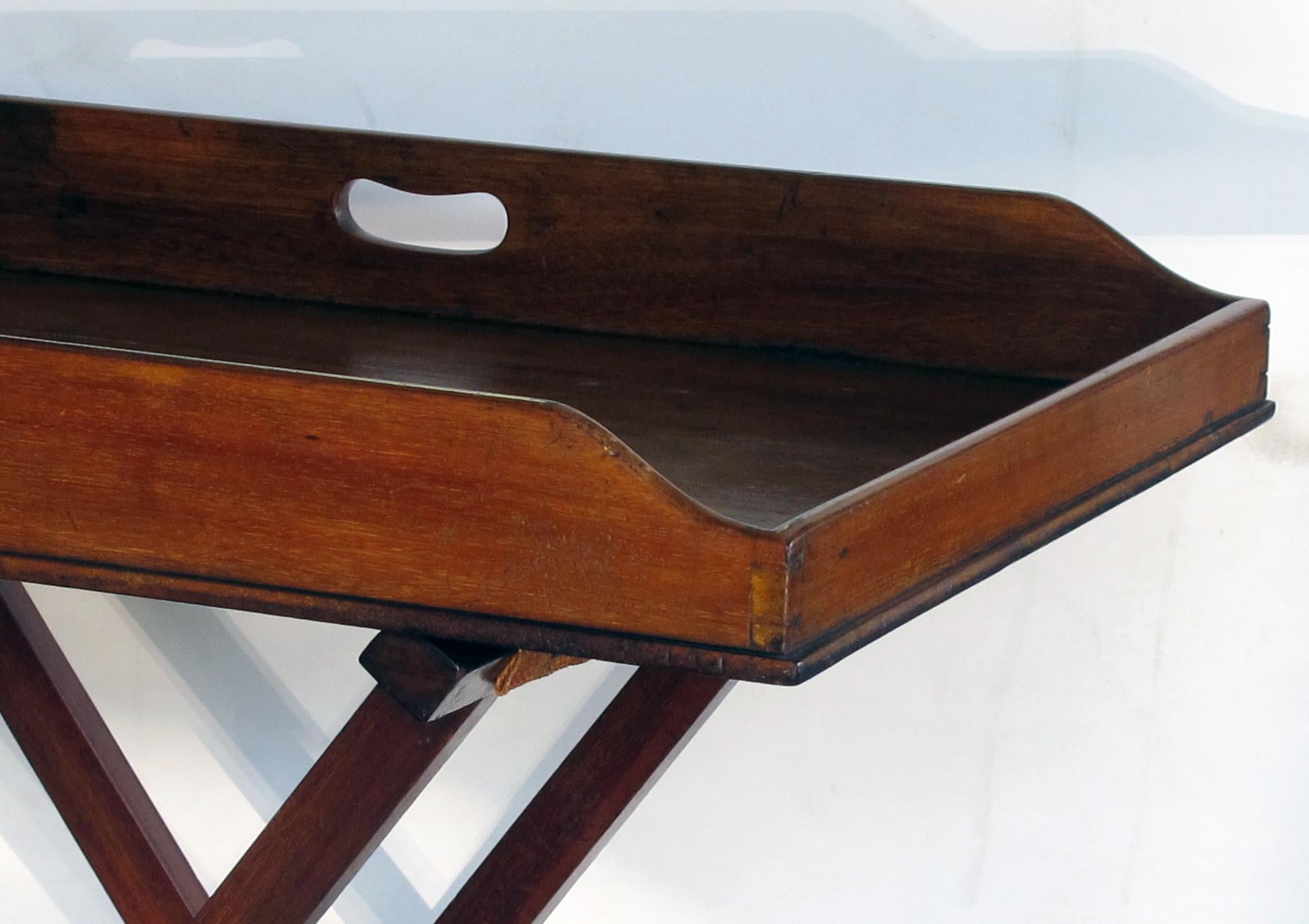 Large and Good Quality English Regency Mahogany Butler's Tray on Stand 4