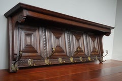 Large and Great Design Antique Wall Coat Rack with Perfect Hand Carved Details