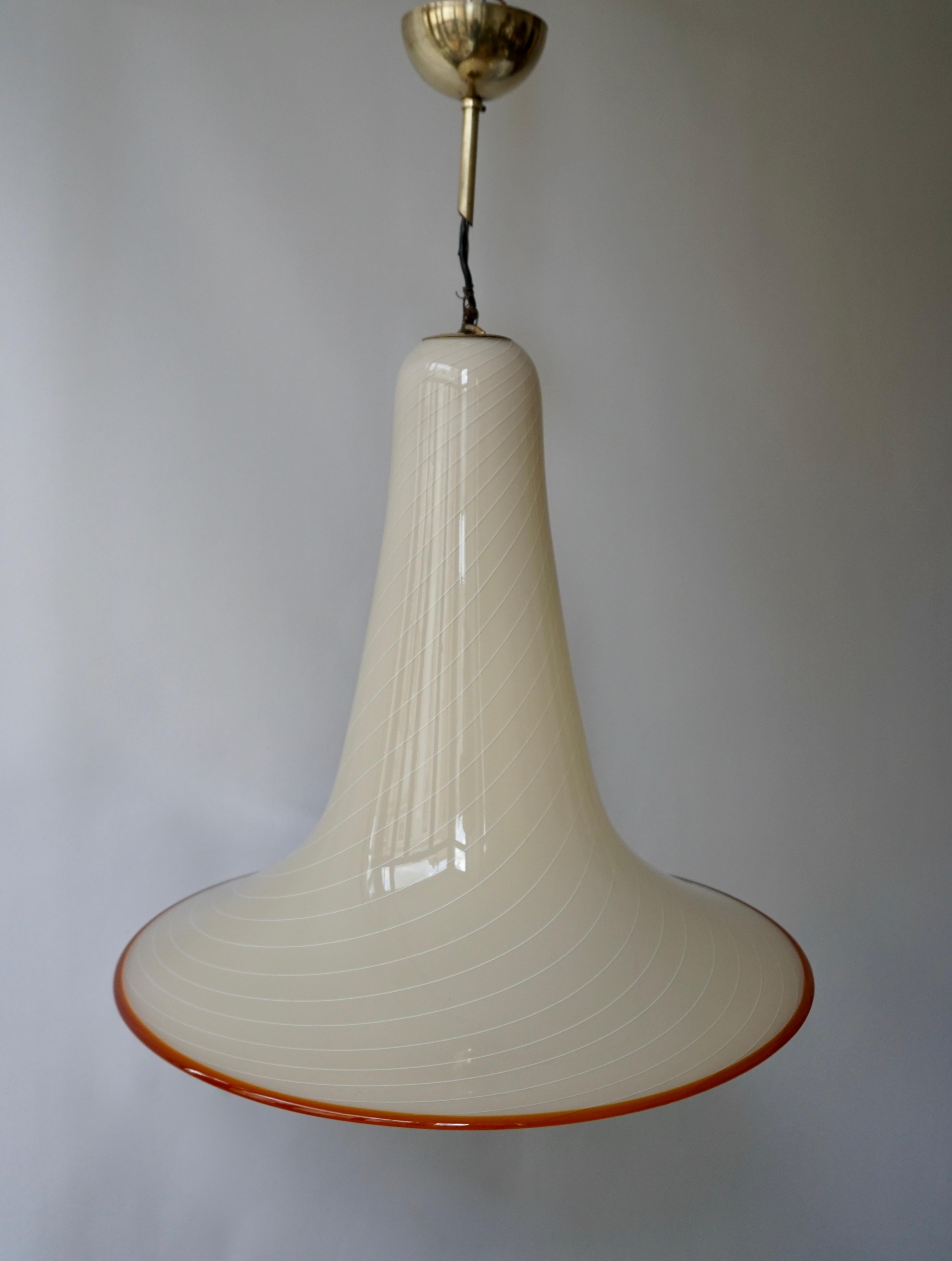 Effetre Murano Glass Trumpet Pendant Lamp In Good Condition In Antwerp, BE