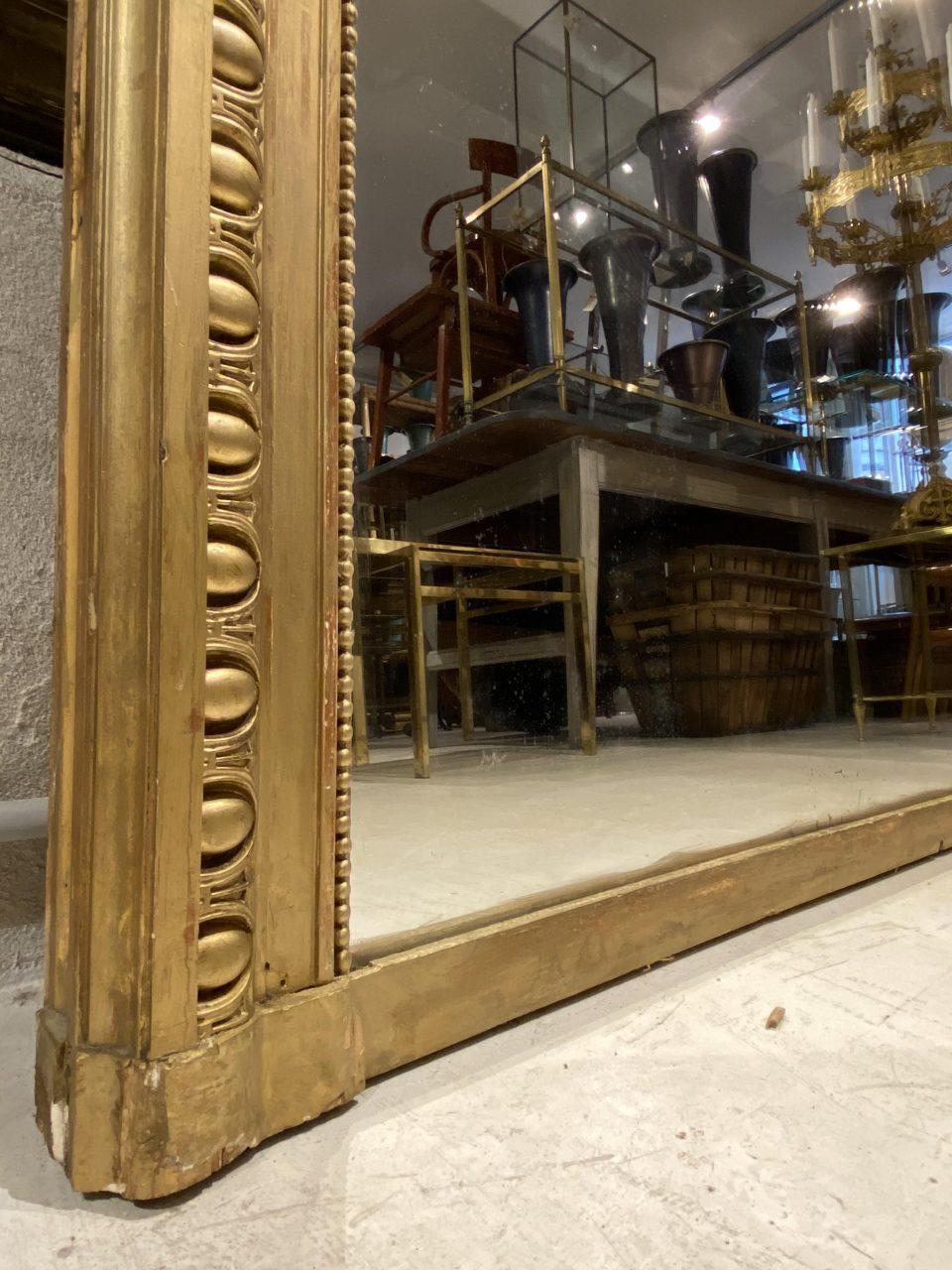 French Large and Handsome Louis XVI Gilt Mirror