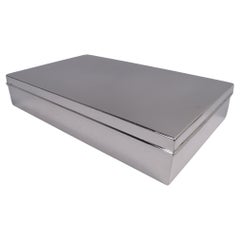 Caja grande y pesada de plata de ley moderna americana de Tiffany