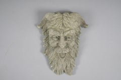 Large and Heavy Devil Wall Mask in Concrete, 1930s Art Deco