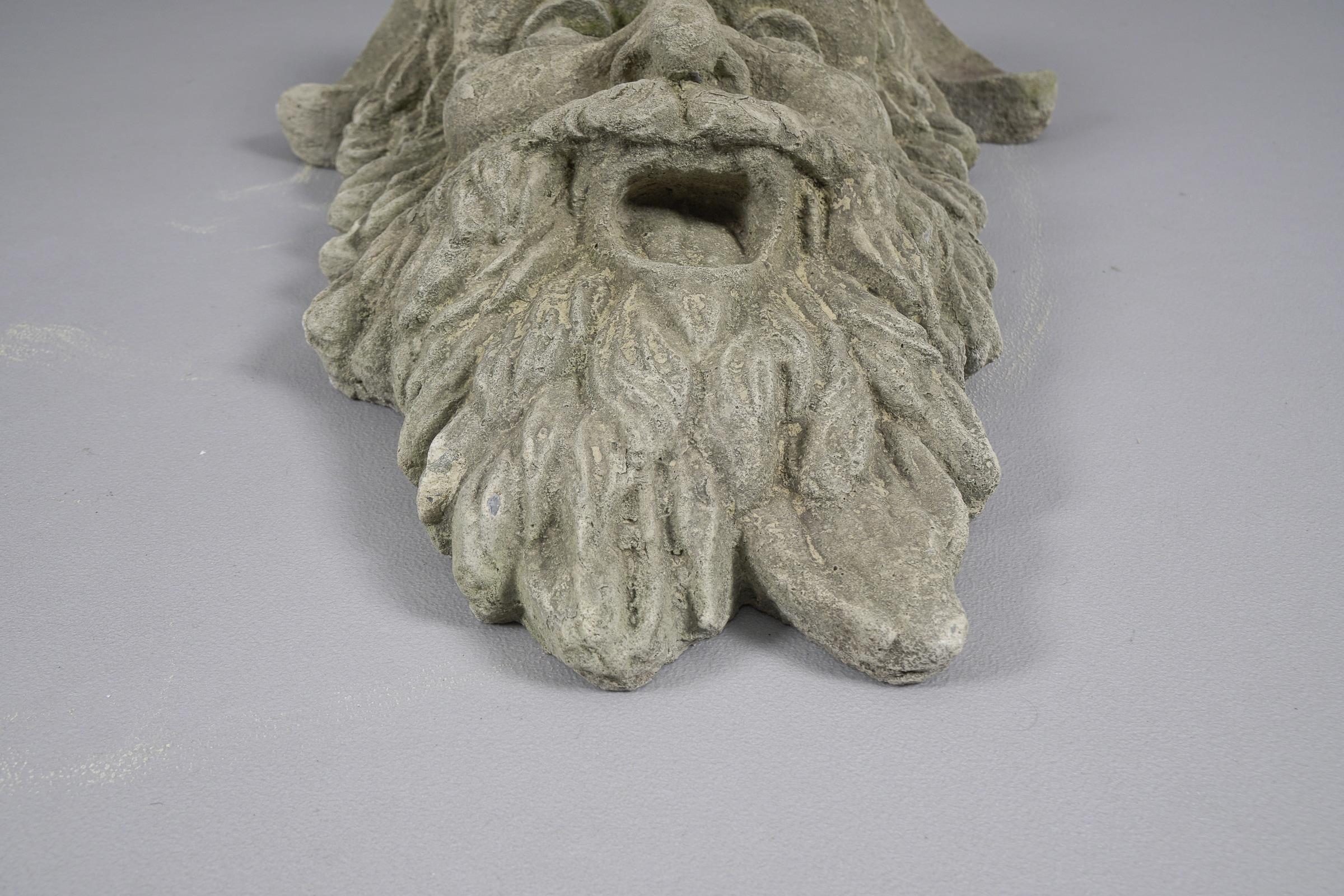 Mid-20th Century Large and Heavy Devil Wall Mask in Concrete, 1930s Art Deco For Sale