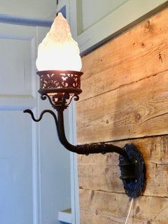 Large and Heavy Gothic Iron Castle  Wall Light