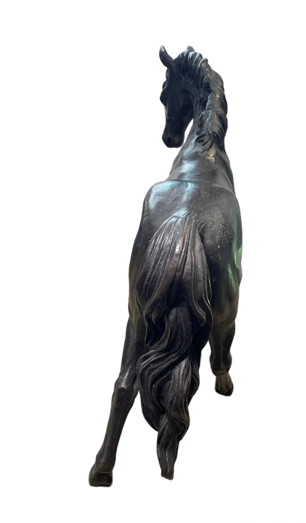 Large and Heavy Patinated Bronze Sculpture/Statue of a Horse 7