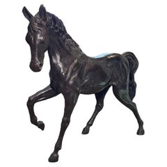 Large and Heavy Patinated Bronze Sculpture/Statue of a Horse