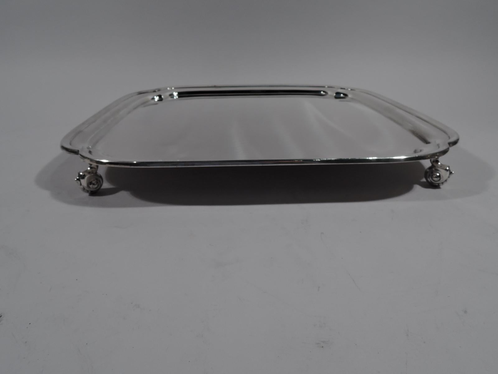 Georgian Large and Heavy Traditional English Sterling Silver Salver Tray