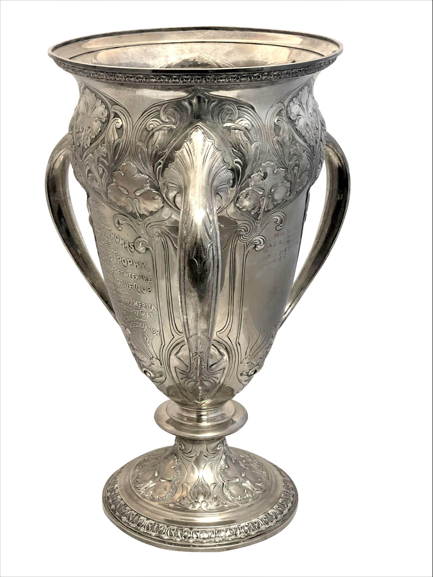 Large and Historically important Gorham Sterling 1905 Automobile Race Trophy Cup 1