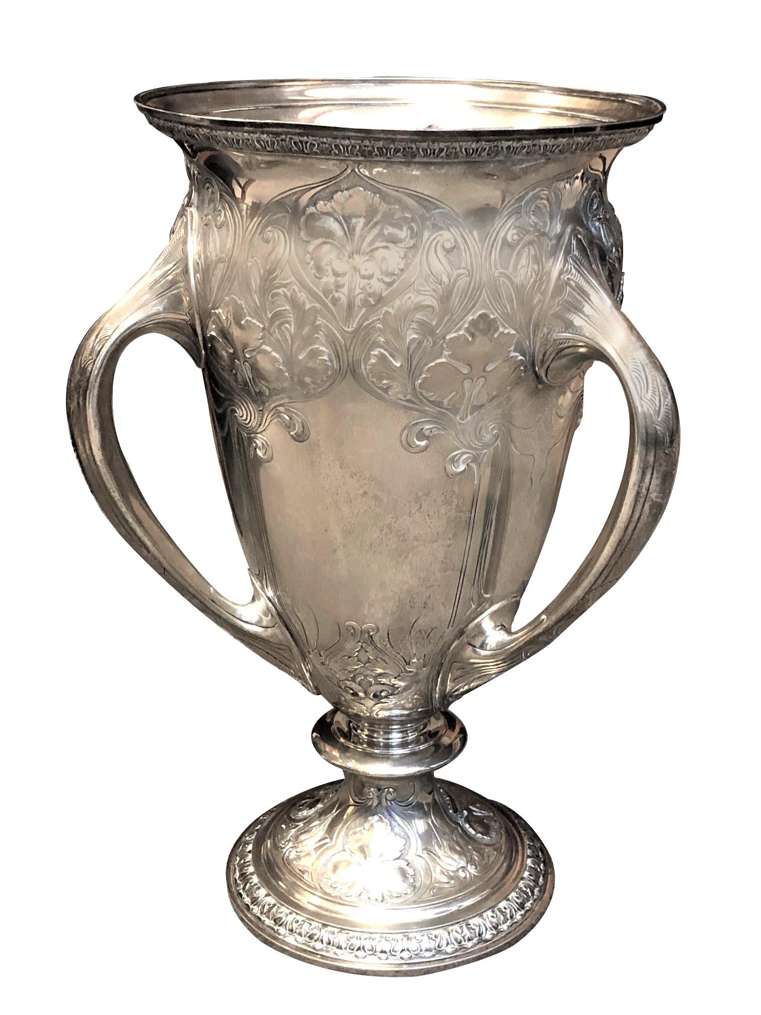 Large and Historically important Gorham Sterling 1905 Automobile Race Trophy Cup 2