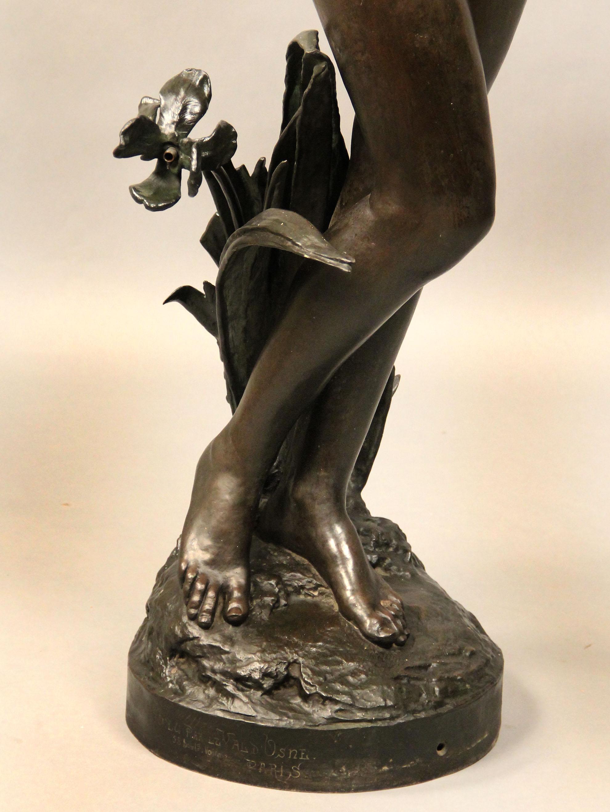 Patinated Large and Important Late 19th Century Bronze Sculpture of a Woman, Louis Gossin
