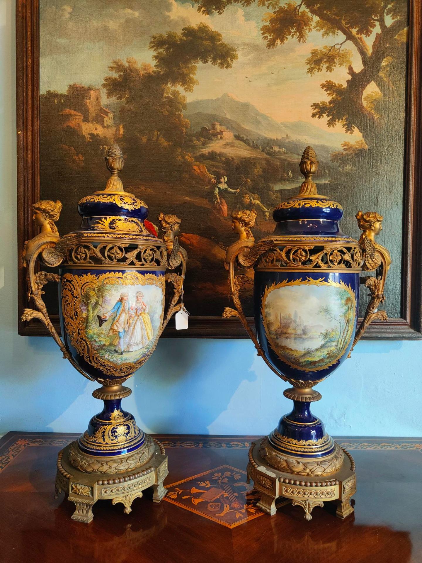 Large and Important Pair of Sèvres Porcelain Vases 3