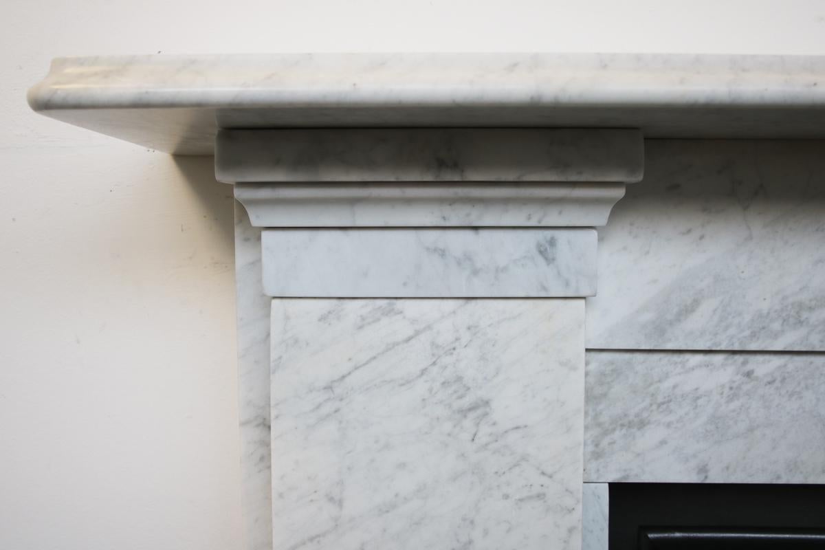 English Large and Imposing Victorian Carrara Marble Fireplace Surround