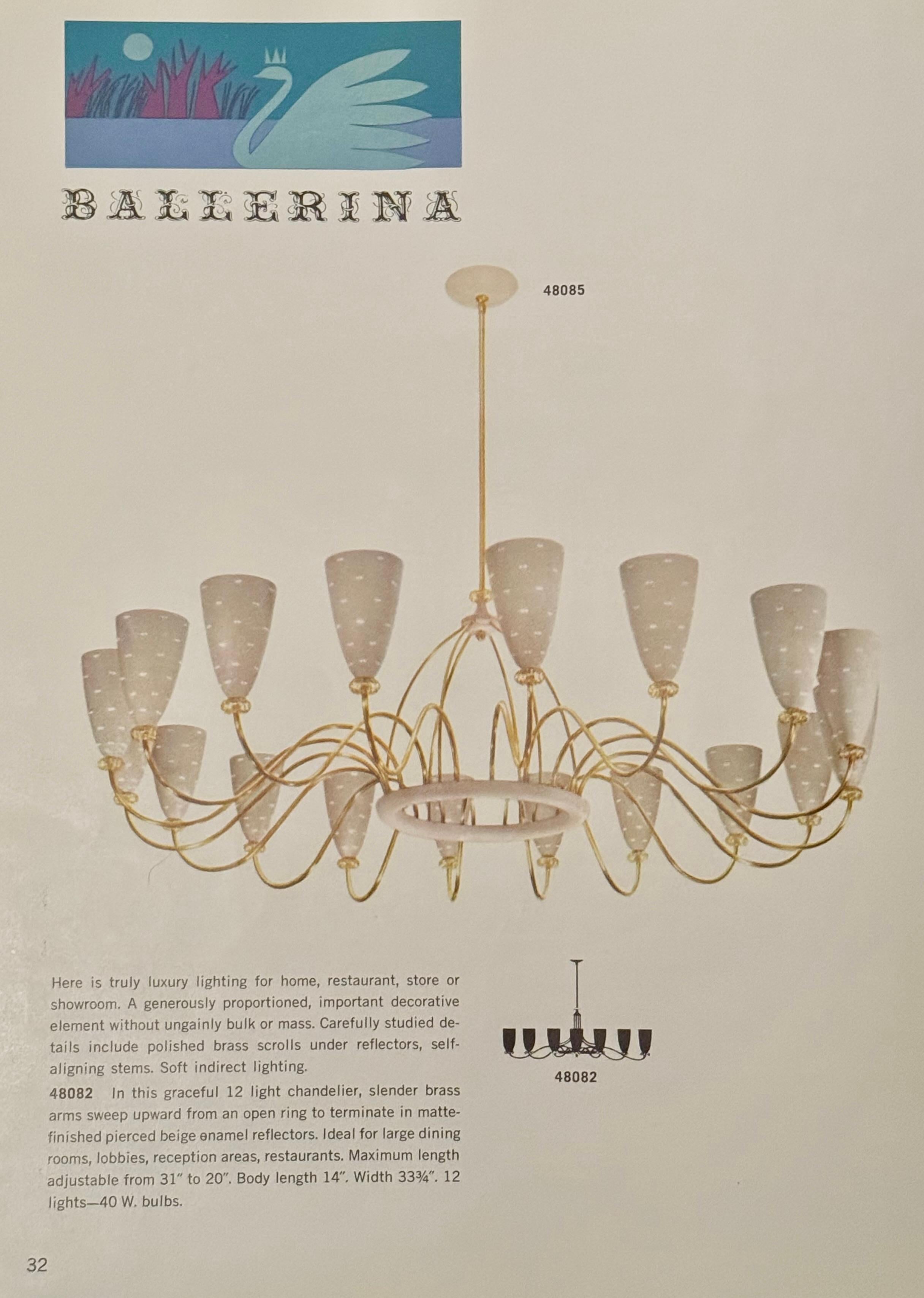 Large 12 Shade Lightolier Ballerina Chandelier 2