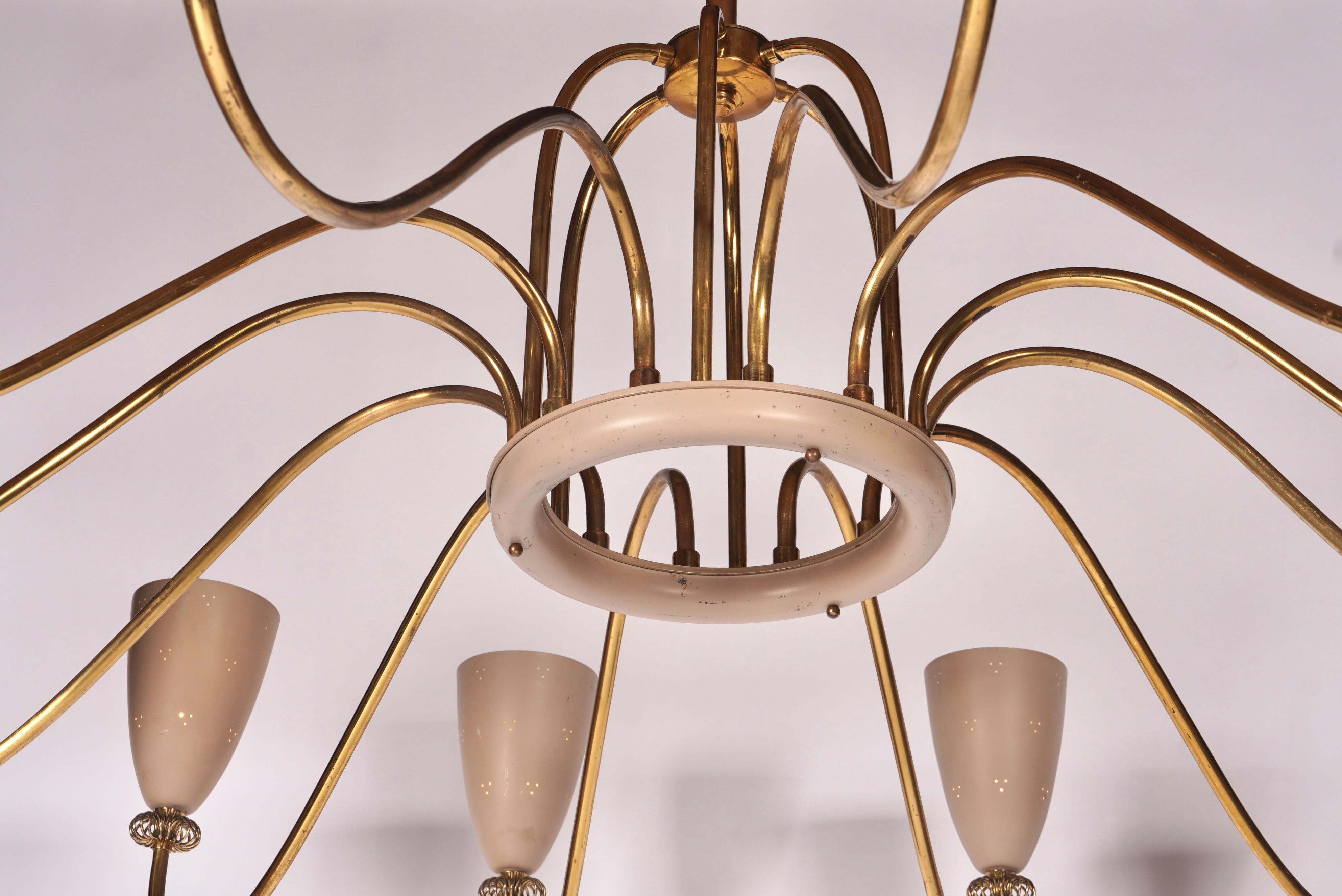 American Large 12 Shade Lightolier Ballerina Chandelier