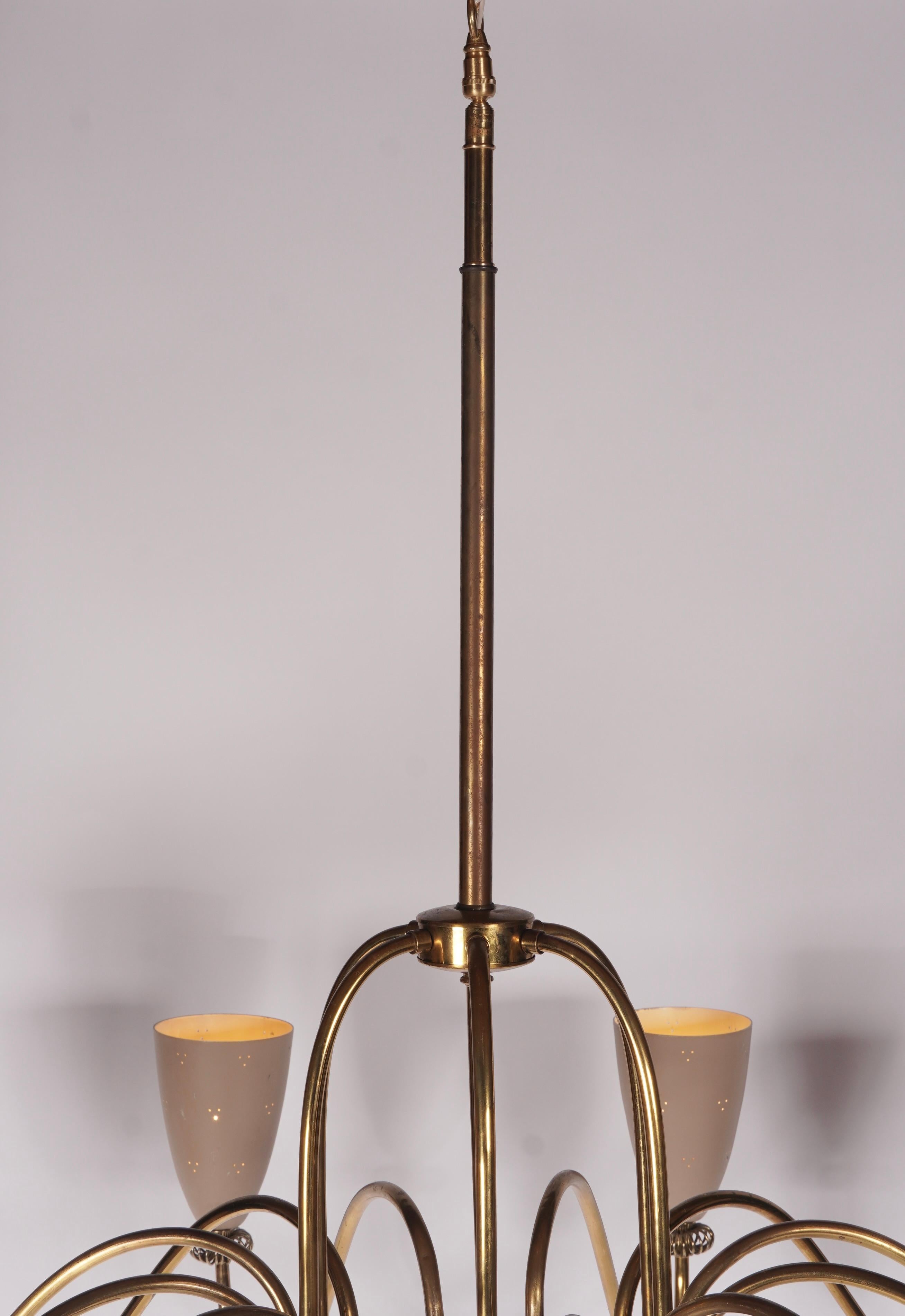 Mid-20th Century Large 12 Shade Lightolier Ballerina Chandelier
