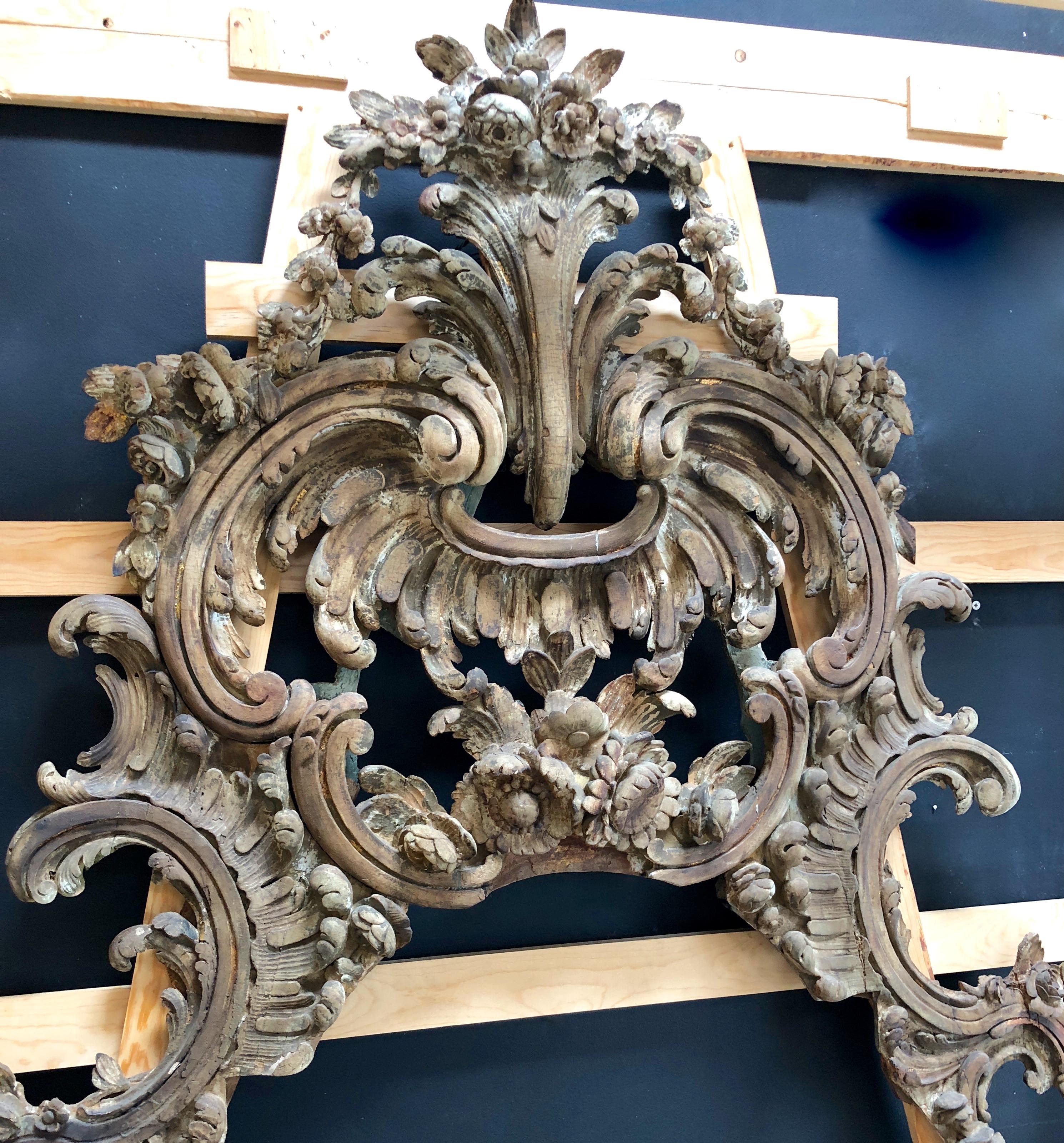 Hand-Carved Large and Impressive Antique Italian Carved Frame in the Baroque Style