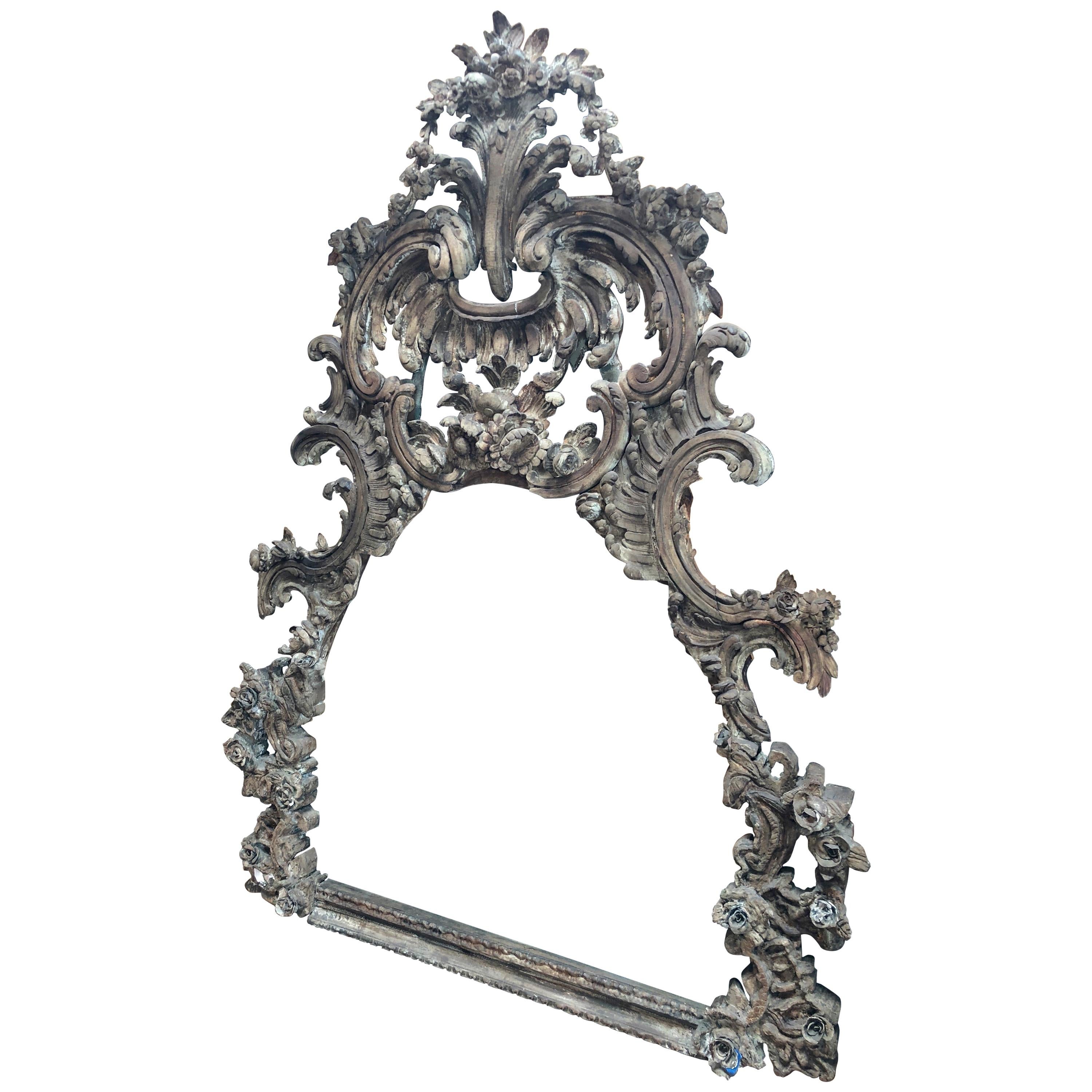 Large and Impressive Antique Italian Carved Frame in the Baroque Style