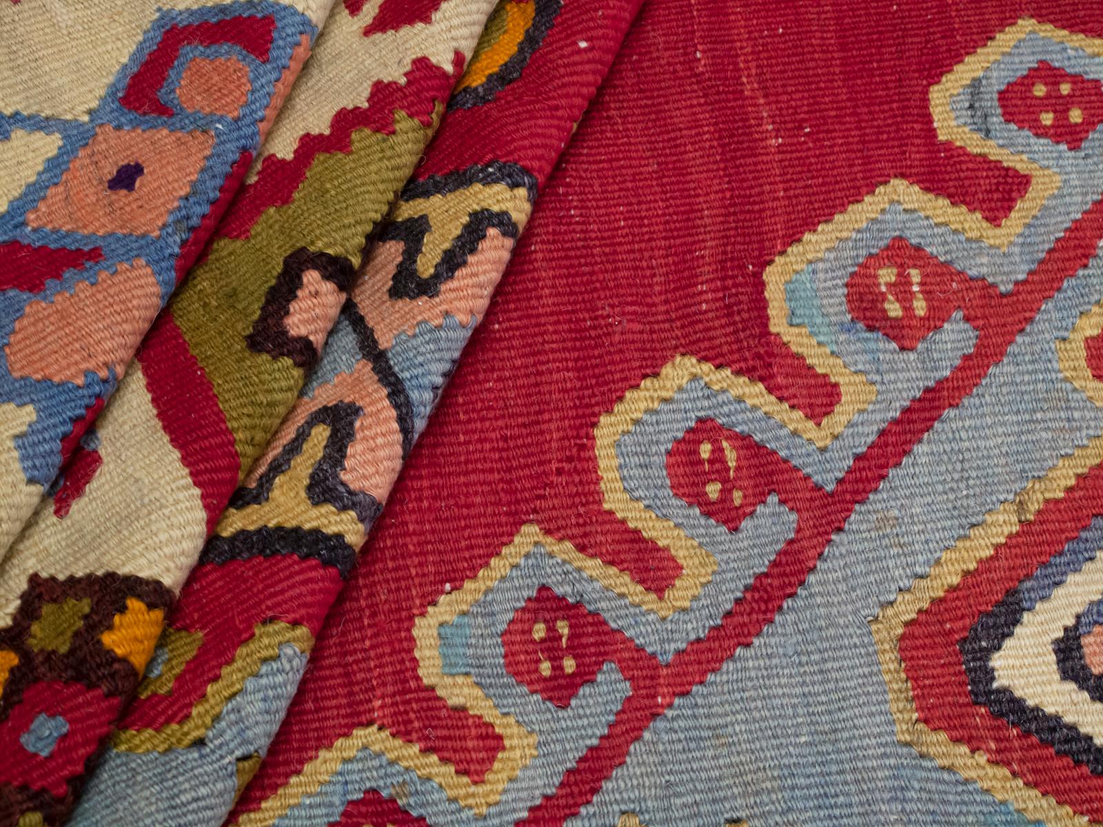 Wool Large and Impressive Antique Oushak Kilim (DK-117-12) For Sale