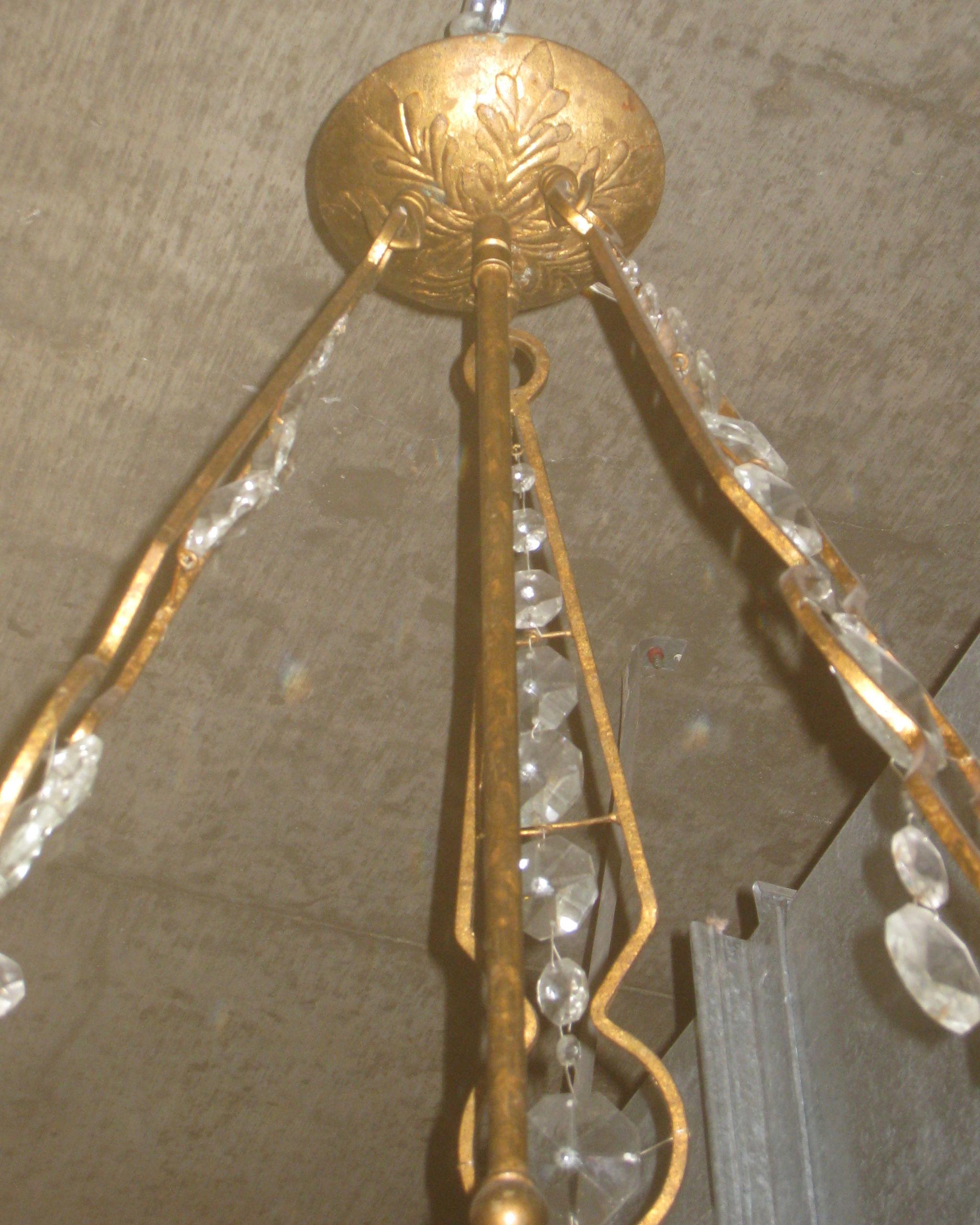 French Large and Impressive Baguès Style Dome Shape Beaded Chandelier For Sale