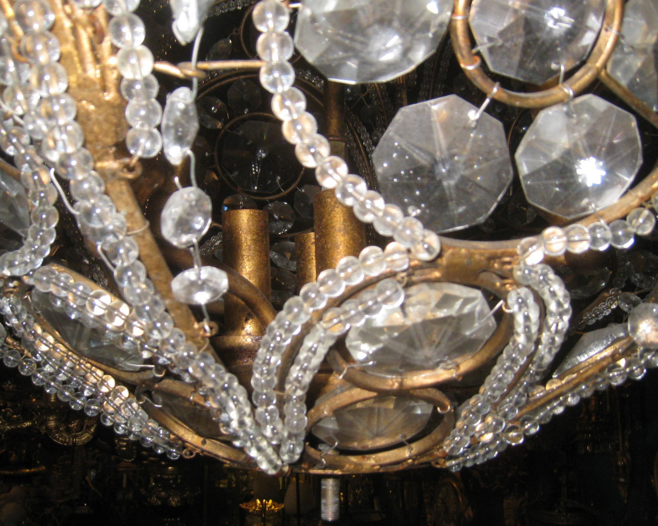 Large and Impressive Baguès Style Dome Shape Beaded Chandelier In Good Condition For Sale In New York, NY