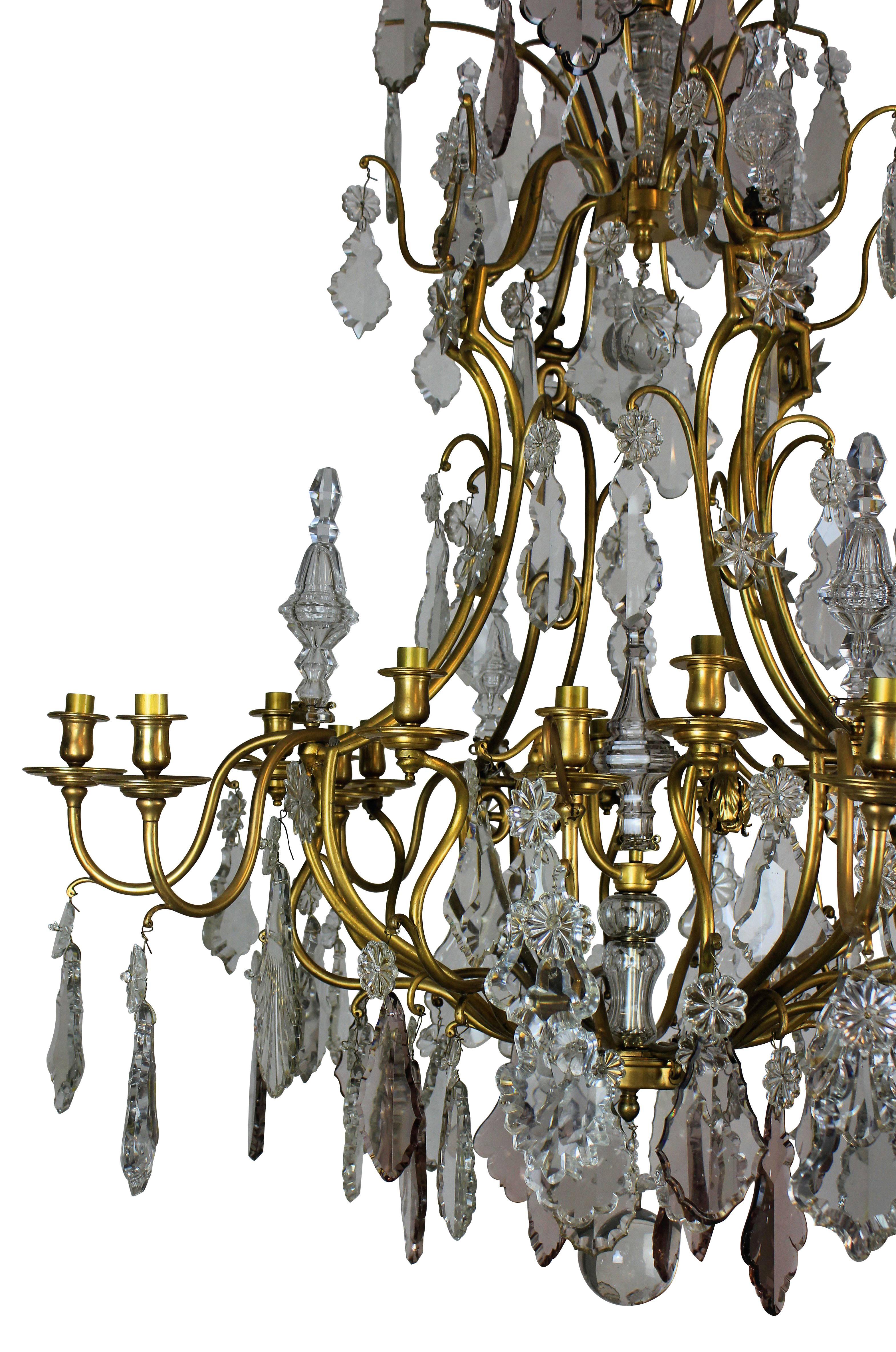Large and Impressive Cut Glass Chandelier by Baccarat of Paris In Good Condition In London, GB