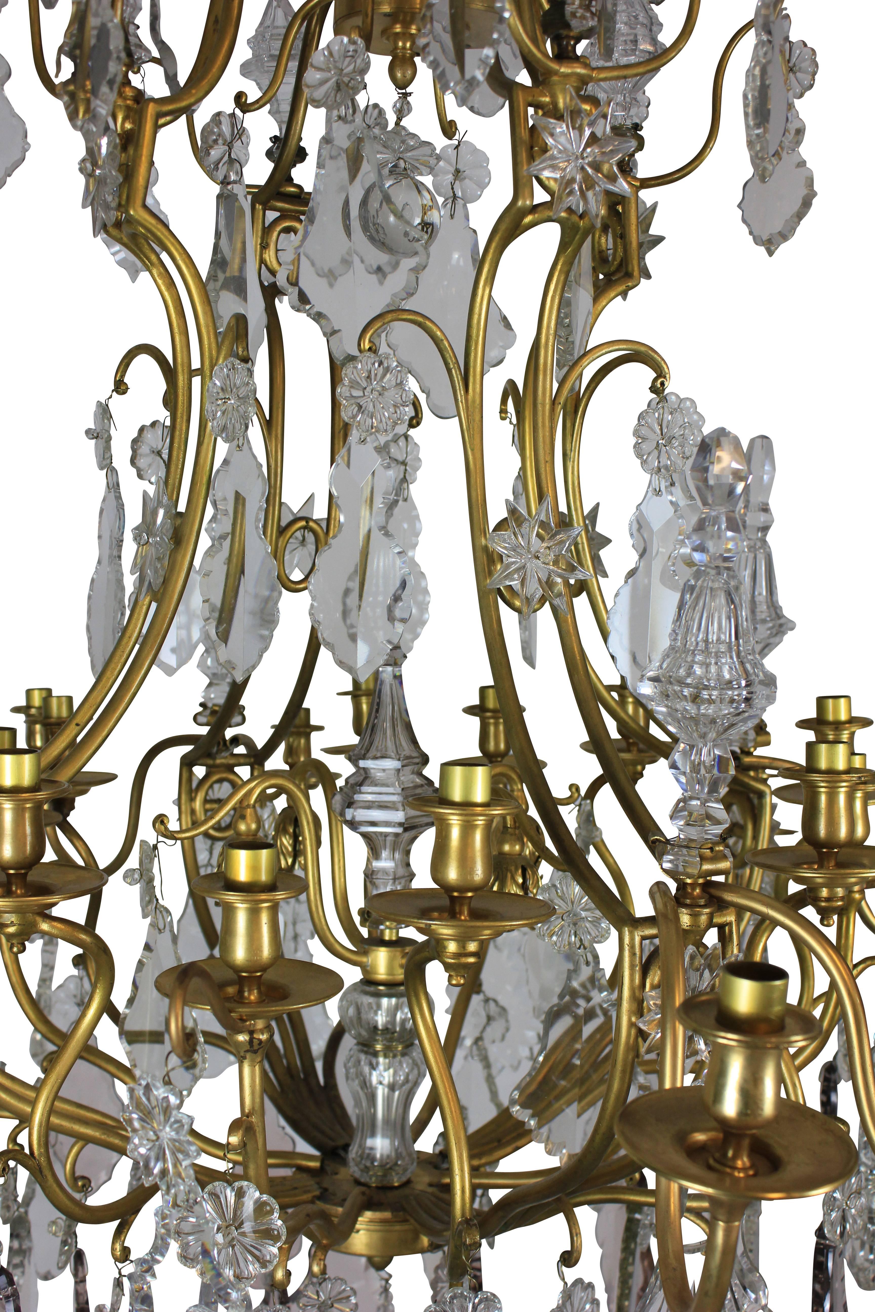 Mid-20th Century Large and Impressive Cut Glass Chandelier by Baccarat of Paris