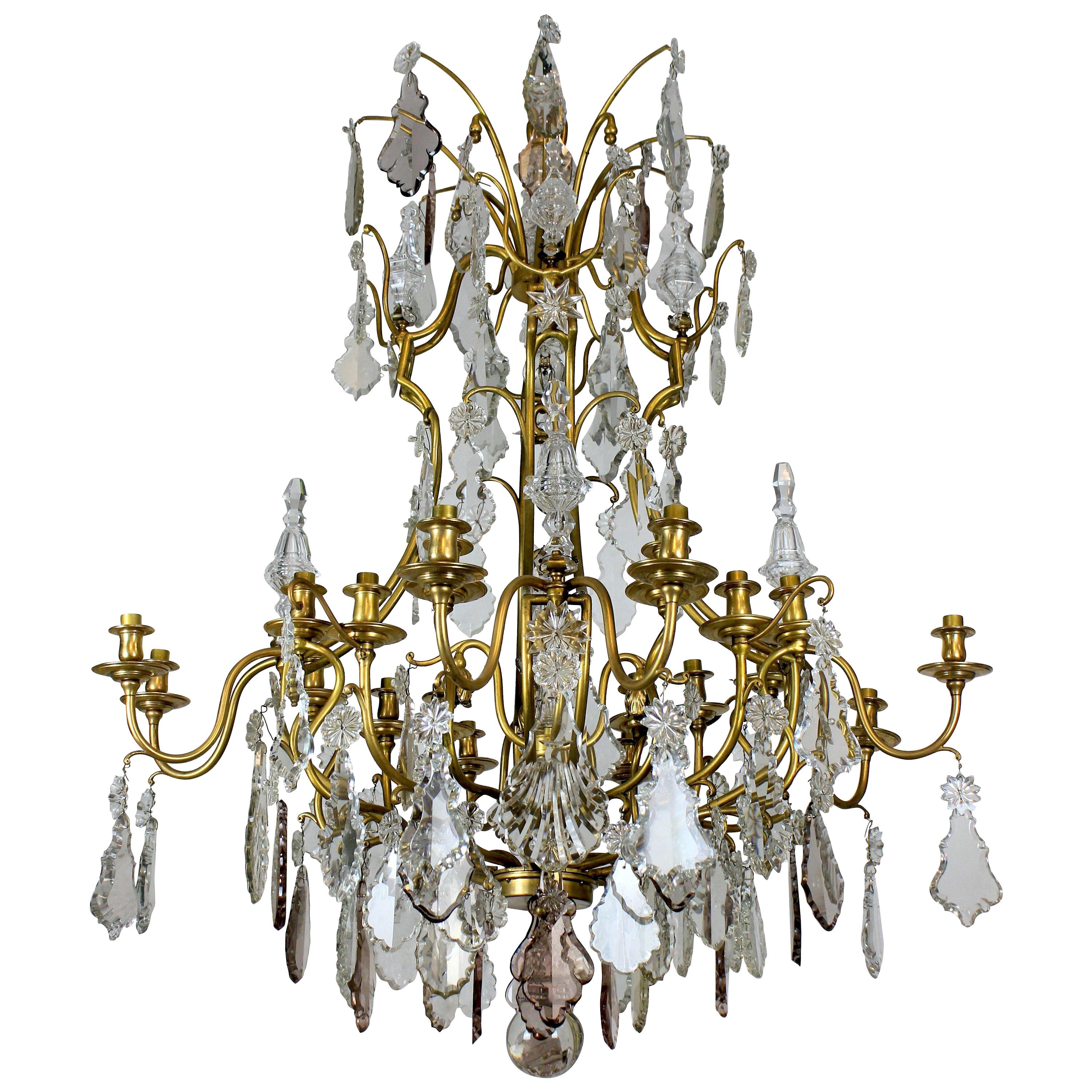 Large and Impressive Cut Glass Chandelier by Baccarat of Paris