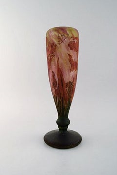 Large and Impressive Daum Nancy Art Nouveau Cameo Vase in Mouth Blown Art Glass