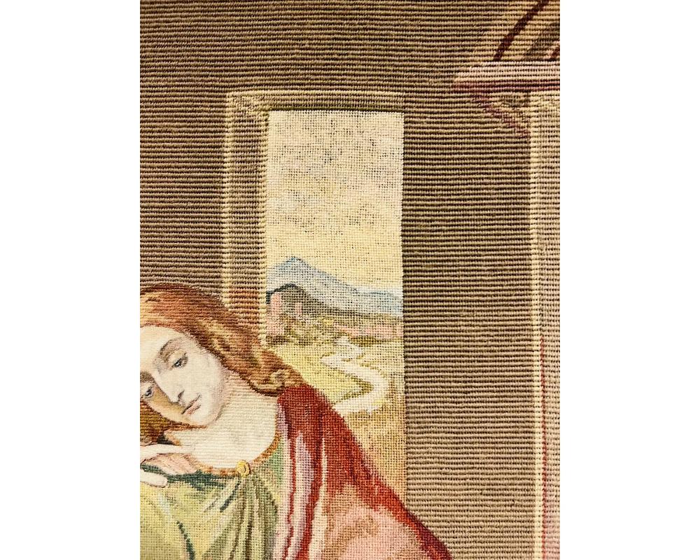 Large and Impressive Embroidered 19th Century Tapestry After Da Vinci's The Last 7