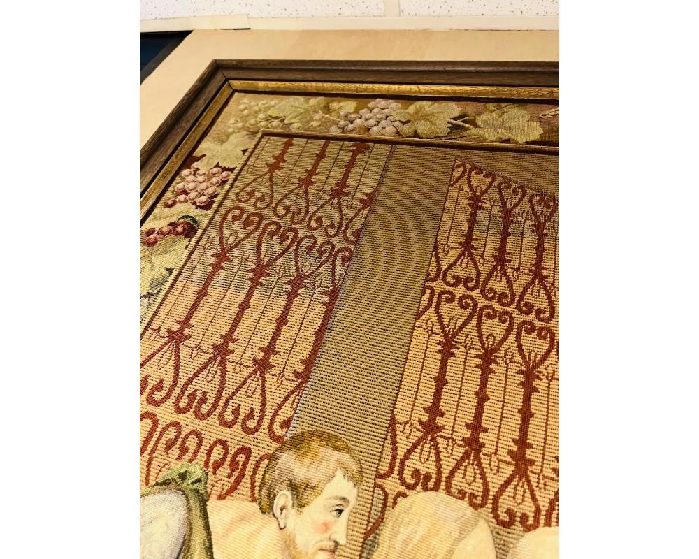 Textile Large and Impressive Embroidered 19th Century Tapestry After Da Vinci's The Last