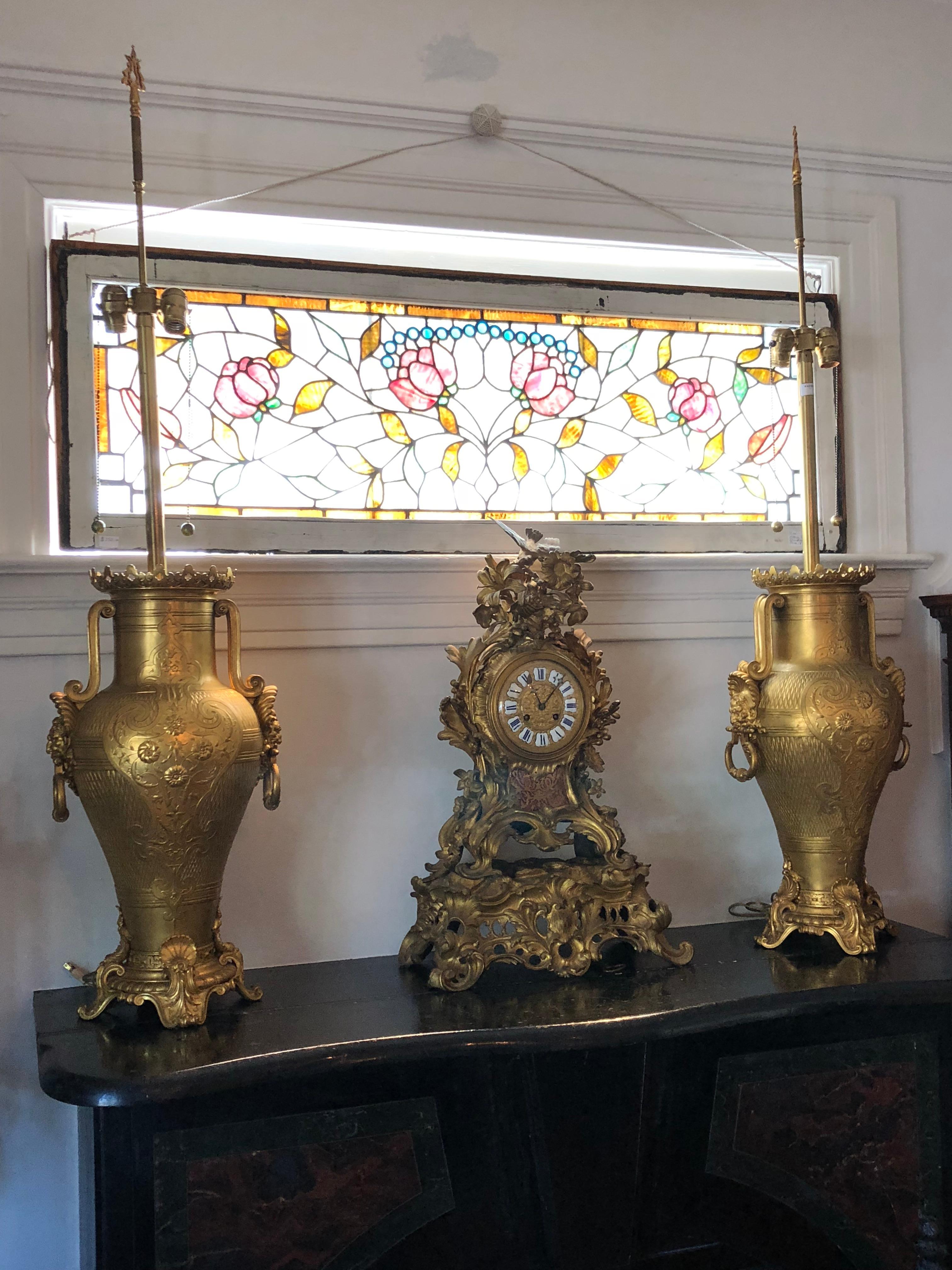 Large and Impressive F. Barbedienne, Pair of Dore, Gilt Bronze Urn Lamps 3