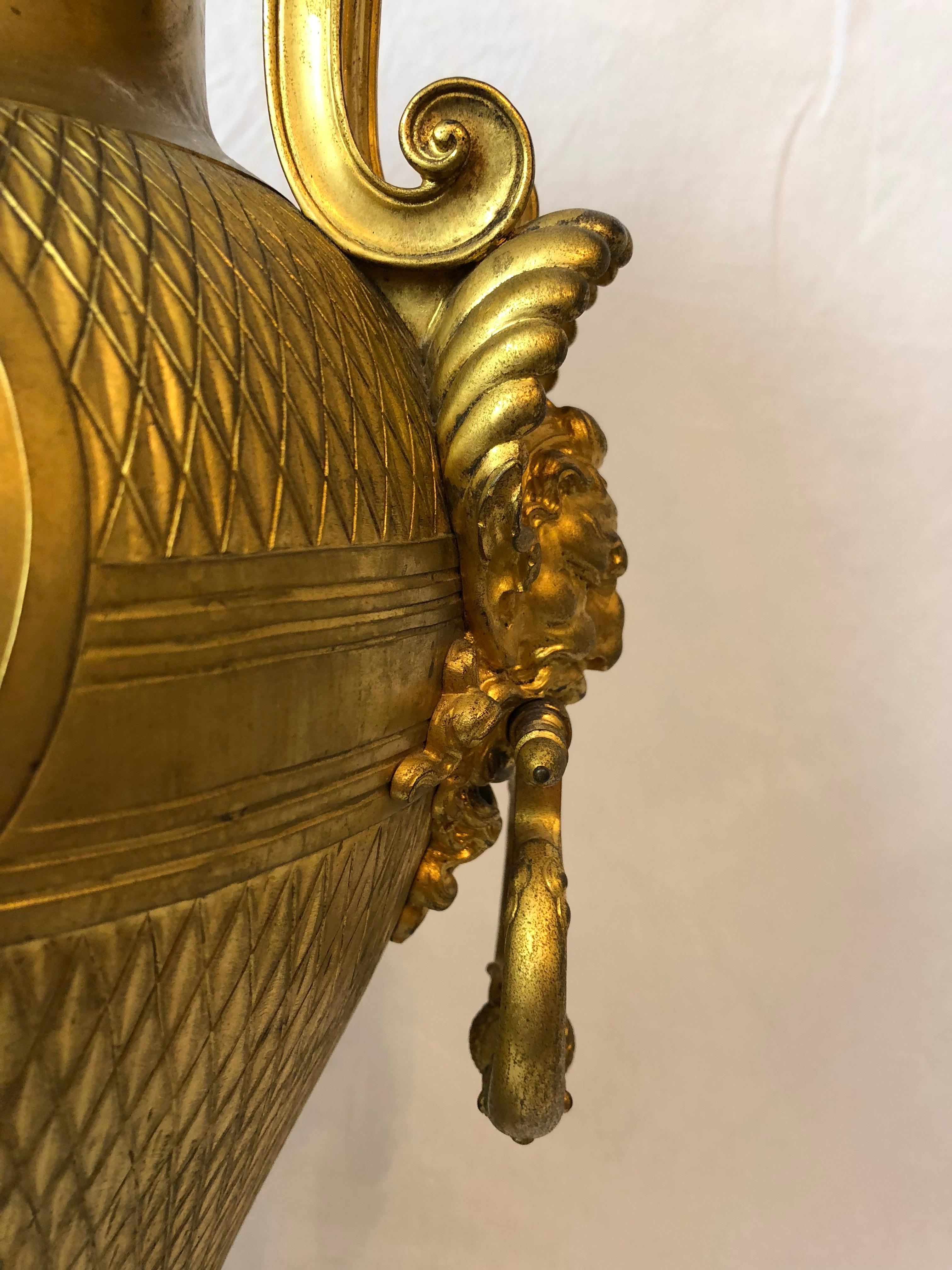 Large and Impressive F. Barbedienne, Pair of Dore, Gilt Bronze Urn Lamps In Good Condition In Seattle, WA
