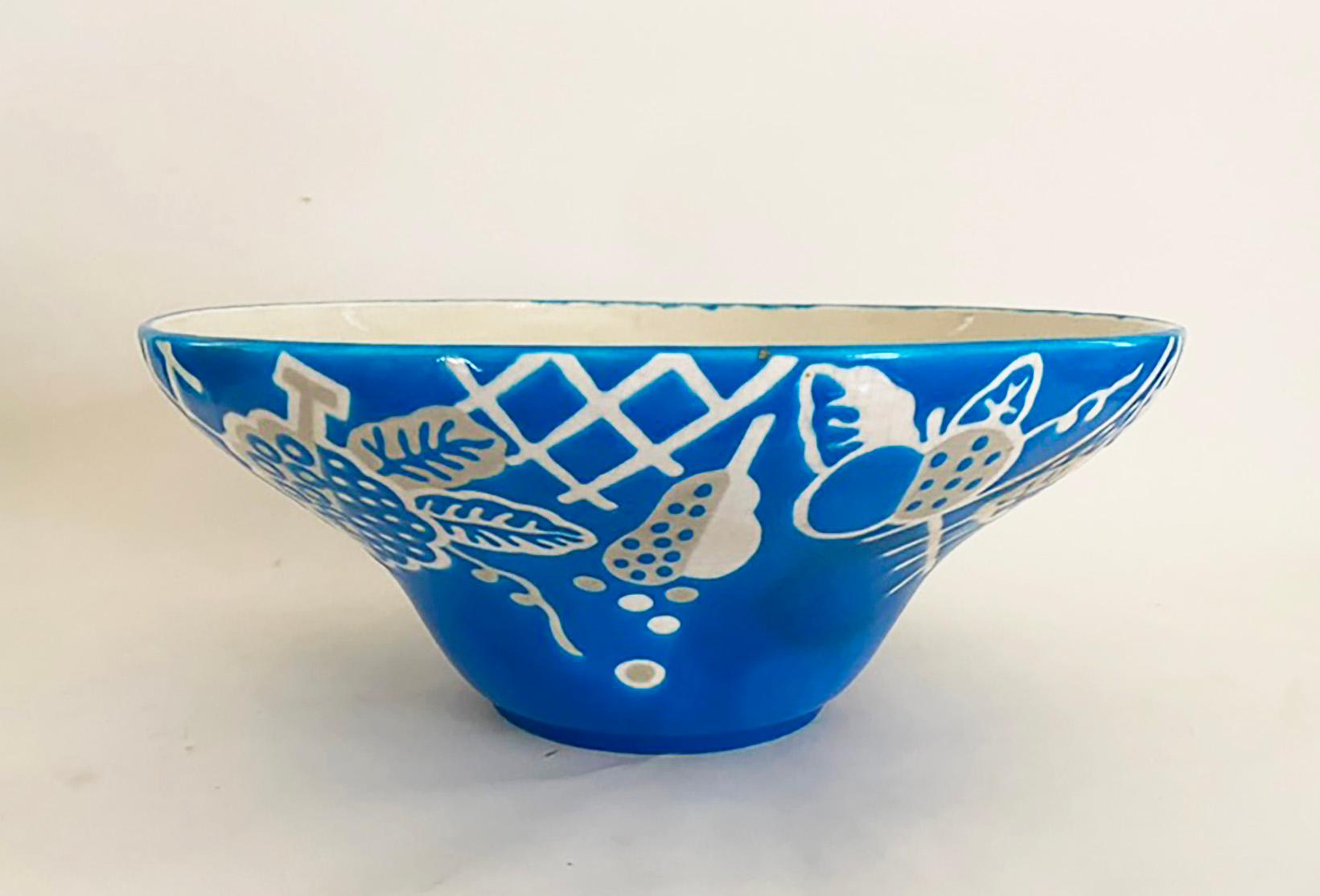 Gran e impresionante cuenco cubista Longwy Primavera de Sigismund Olesiewicz (Olin) Art Decó en venta