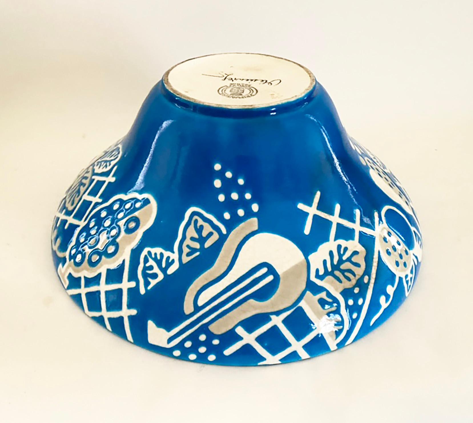 Gran e impresionante cuenco cubista Longwy Primavera de Sigismund Olesiewicz (Olin) Francés en venta