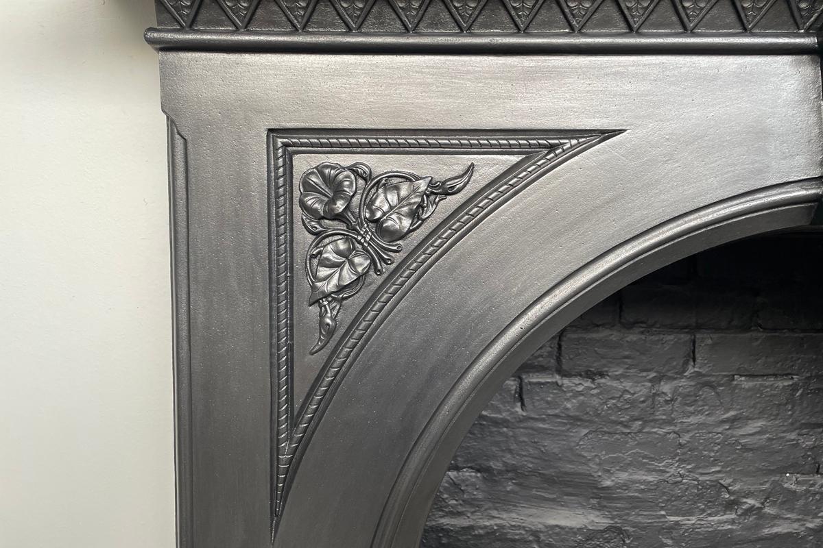 Cast Large and impressive original Victorian cast iron fireplace surround