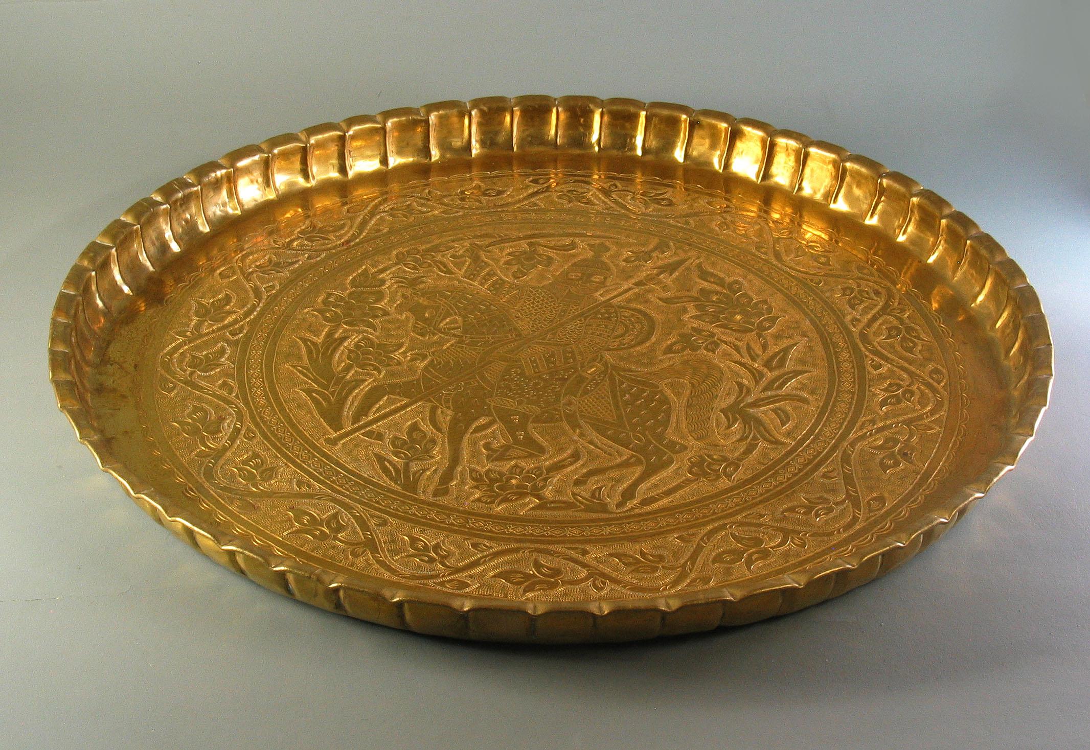 antique persian brass tray