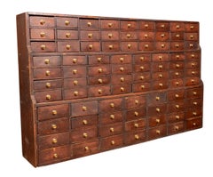 Large And Impressive Stained Pine Apothecary Chest