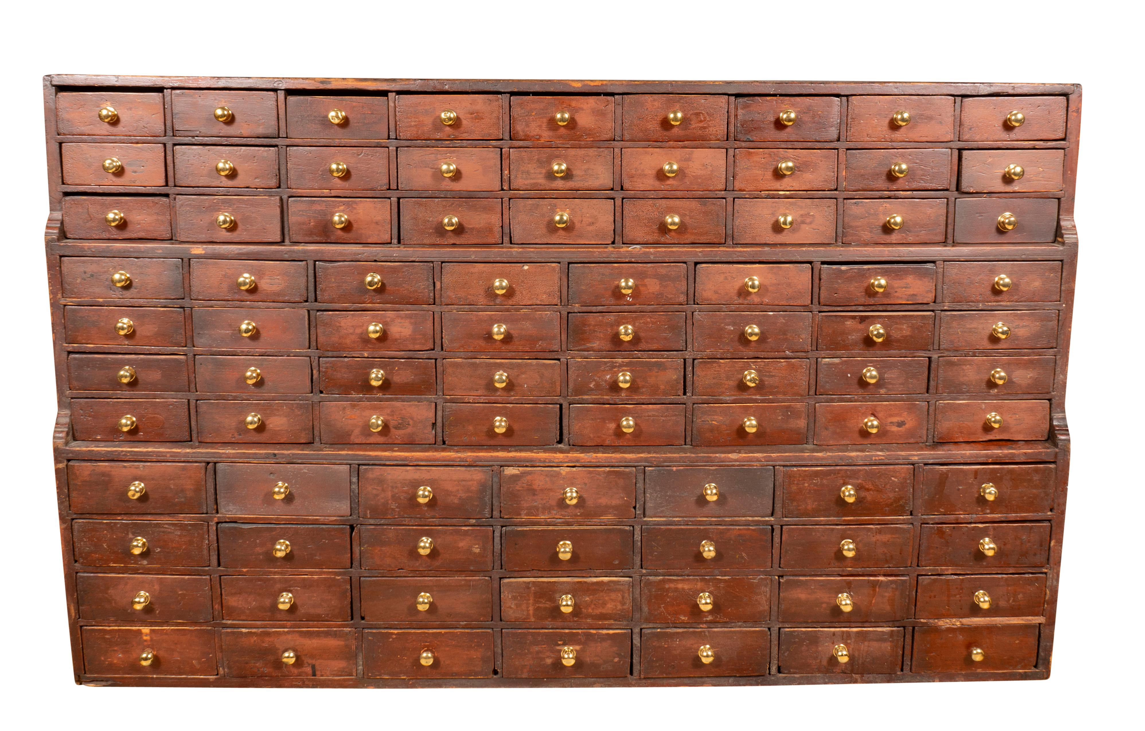 Large And Impressive Stained Pine Apothecary Chest For Sale 1