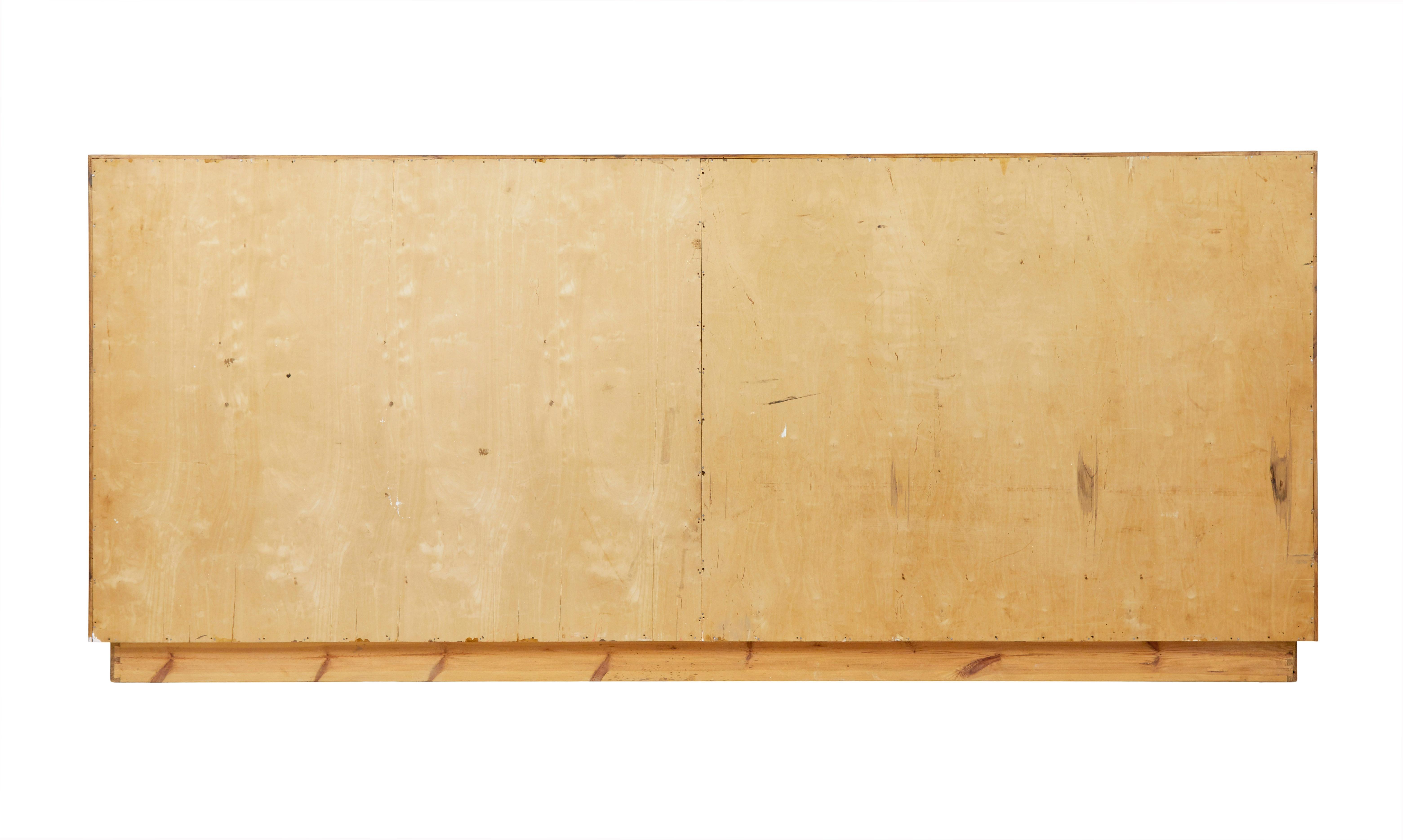 Hand-Crafted Large and impressive Swedish dark birch open bookcase For Sale