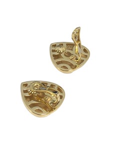 Large and Impressive Yellow Gold and Diamond clip Earrings