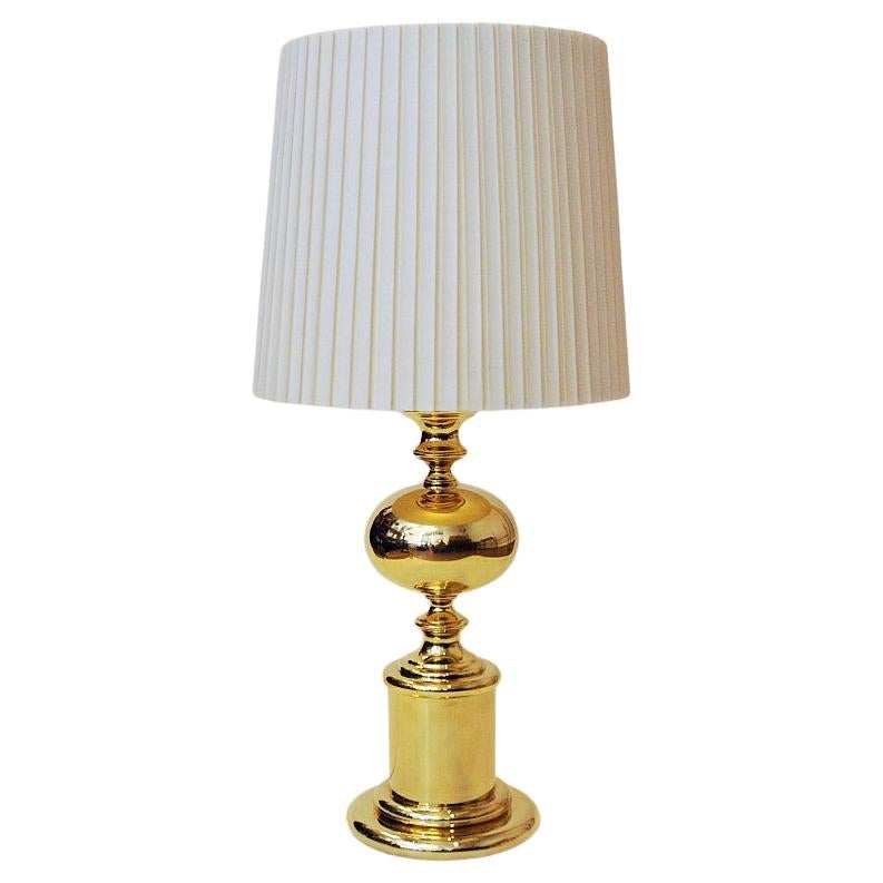 Large and Lovely Midcentury Brass Table Lamp by Enco, Sweden, 1960s For Sale