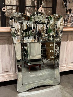 Large and Lovely Shaped Venetian Mirror, 1920s-1930s, France