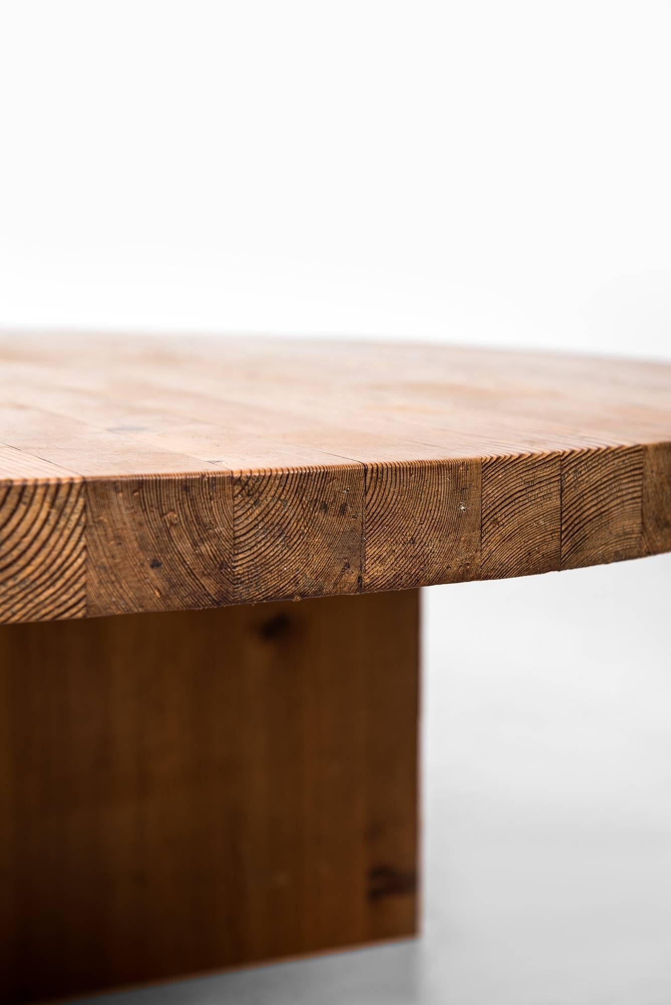 Mid-20th Century Large and Low Coffee Table in Pine Probably Produced in Sweden