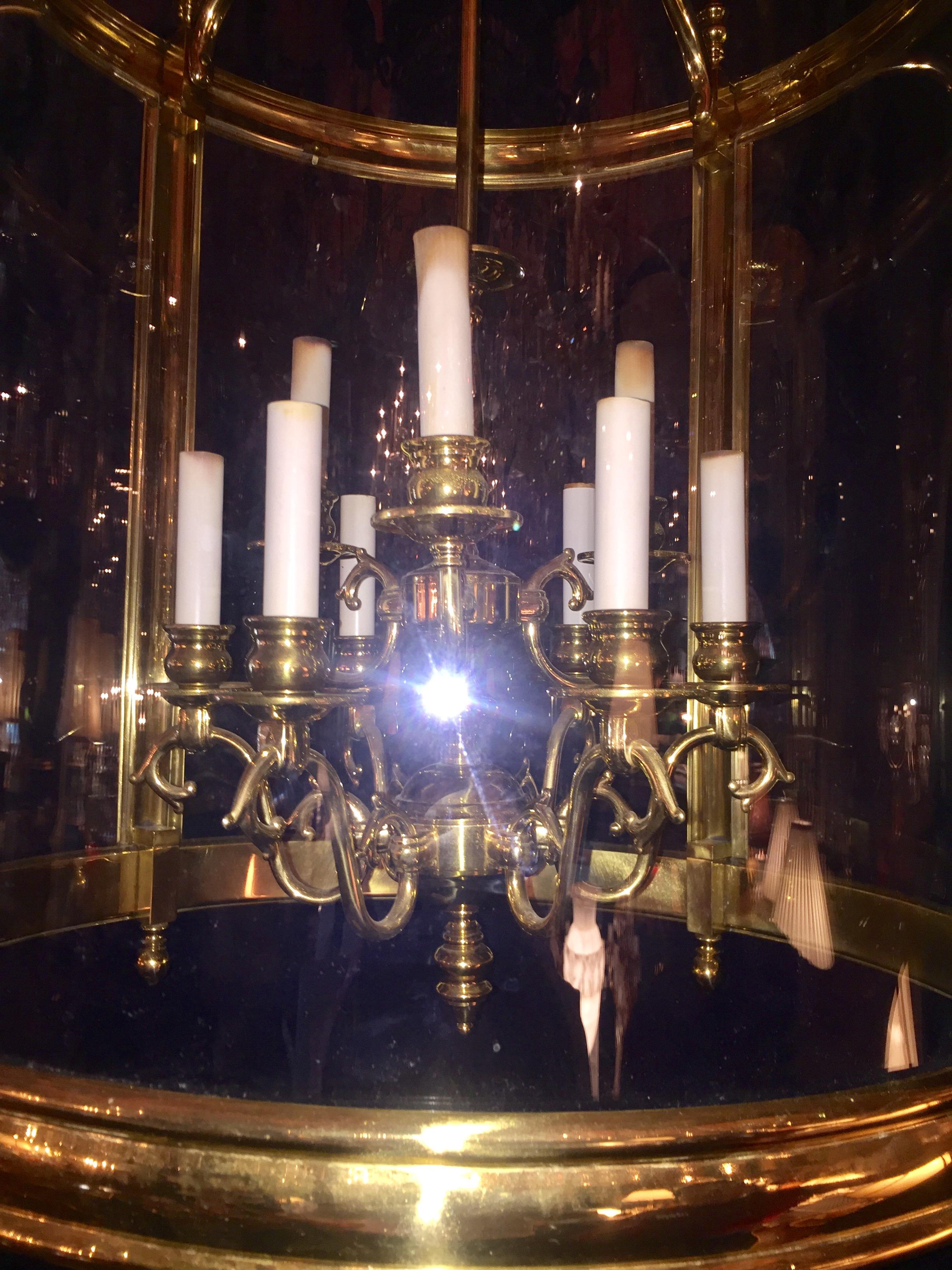 large brass lantern chandelier