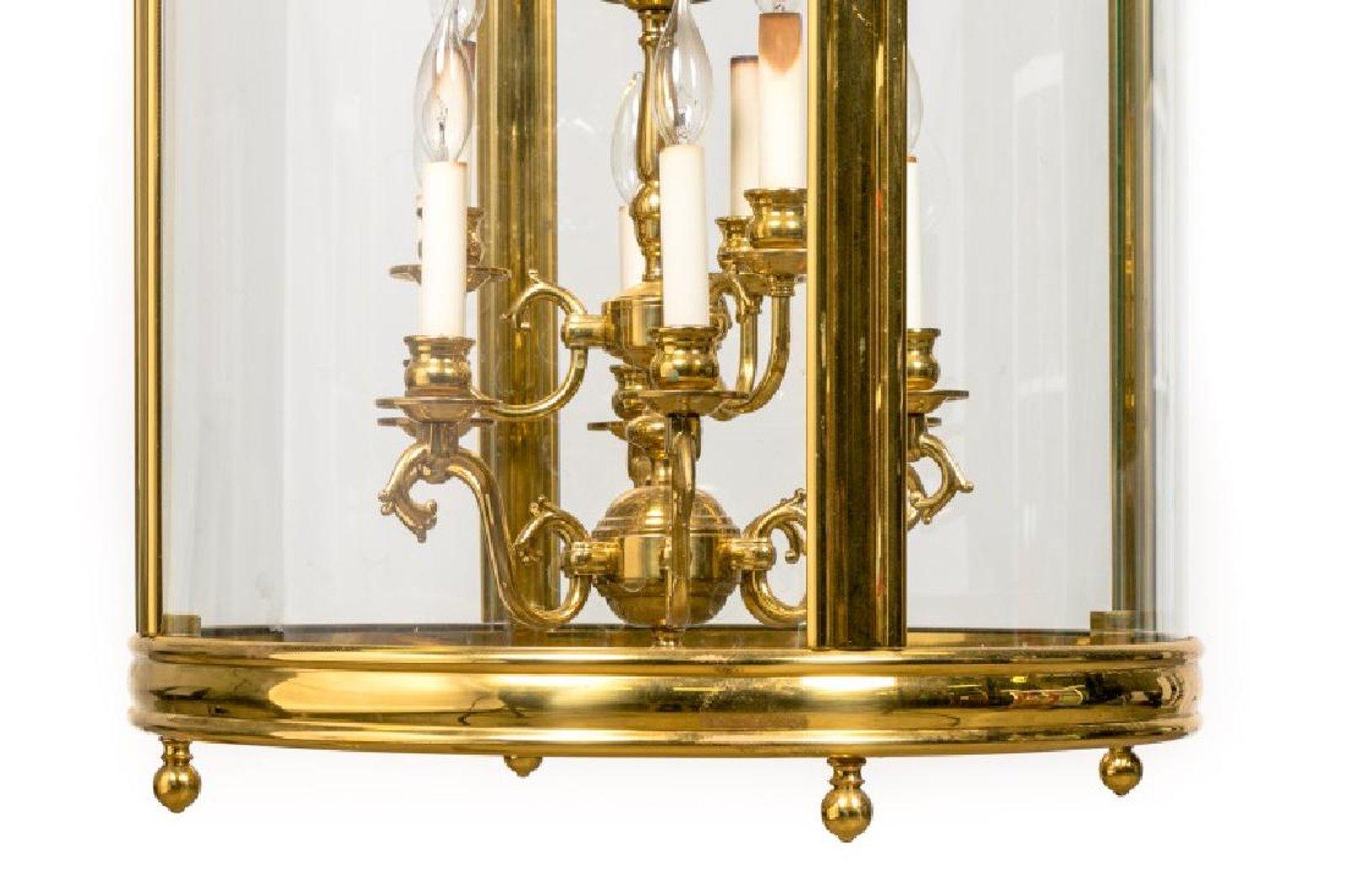 20th Century Large and Massive Fine French Louis XVI Style Gilt Brass Lantern Chandelier