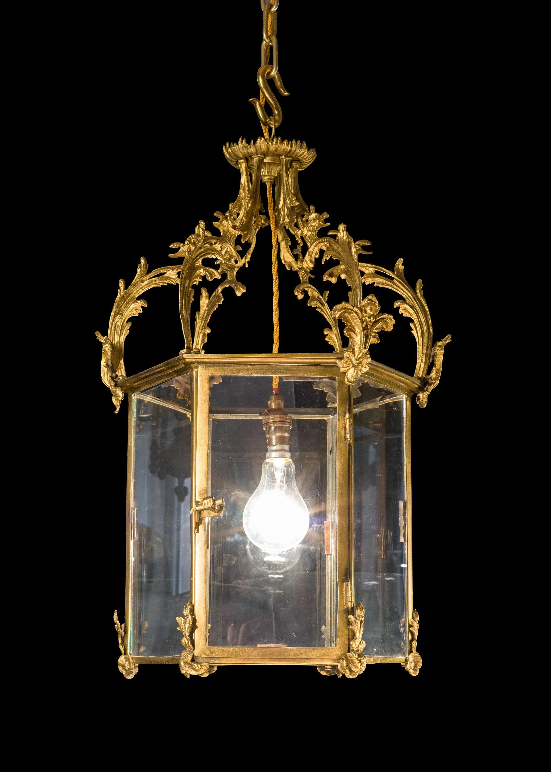 Rococo Large and Ornate Régence Hall Lantern For Sale