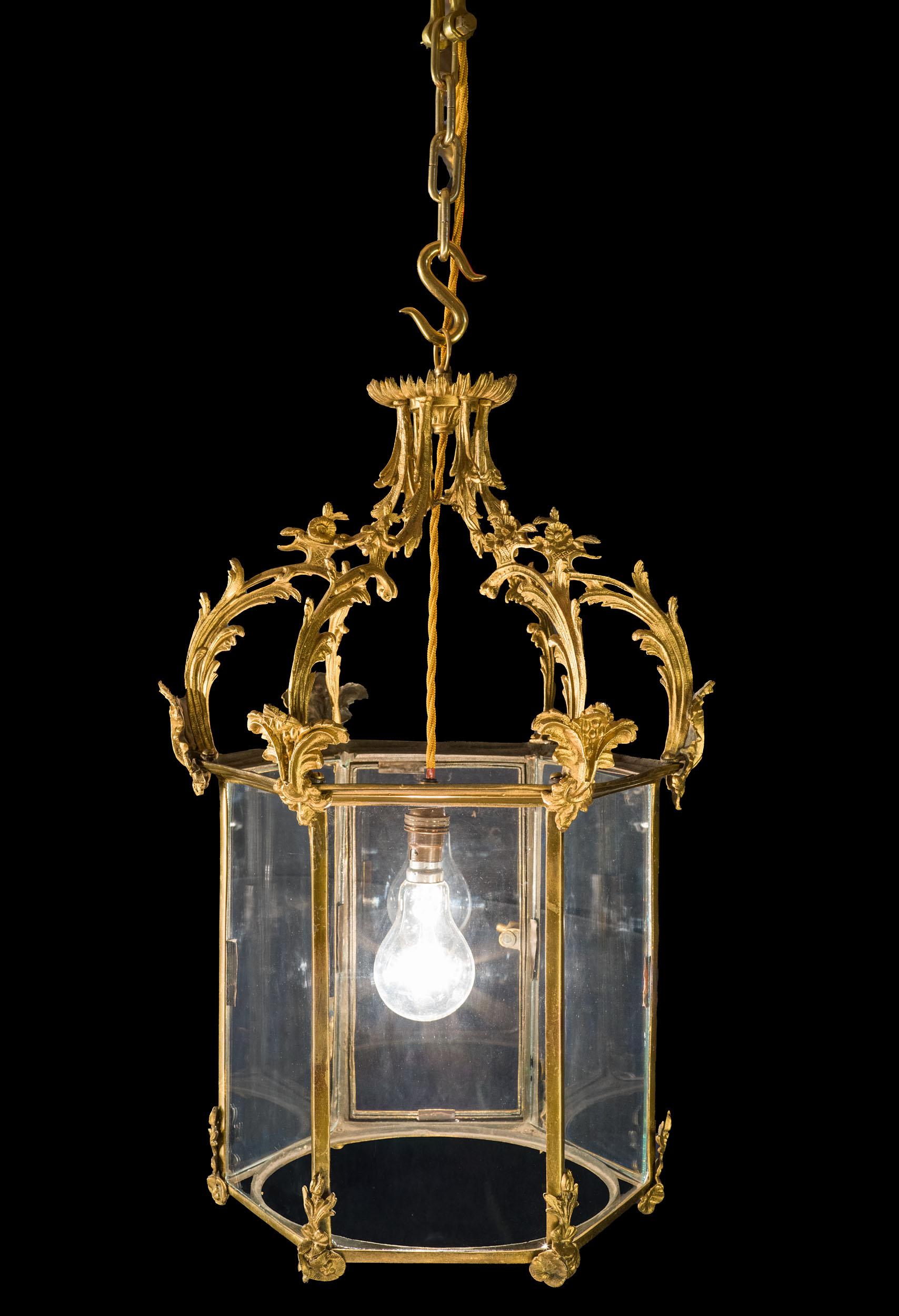 French Large and Ornate Régence Hall Lantern For Sale