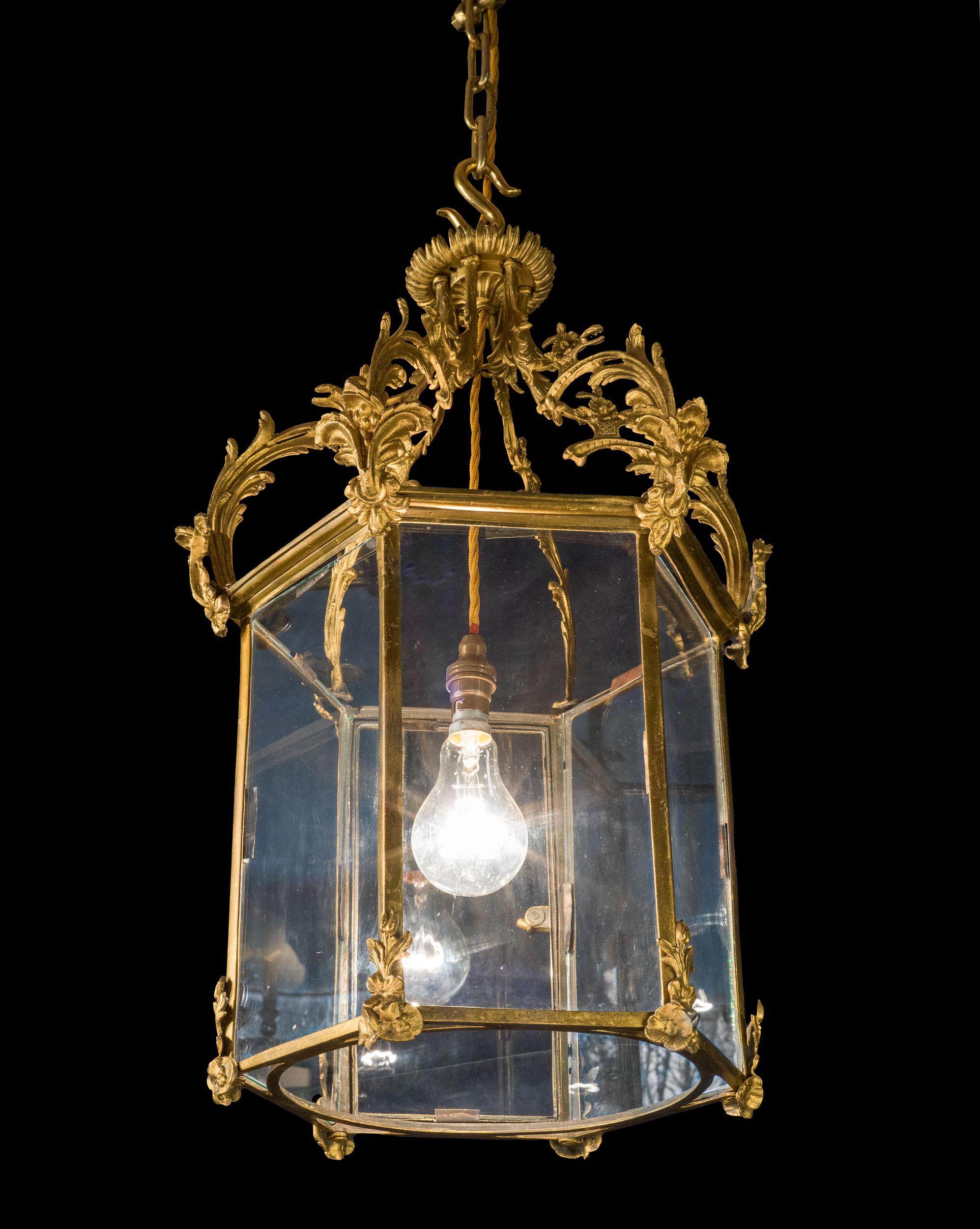 Late 19th Century Large and Ornate Régence Hall Lantern For Sale